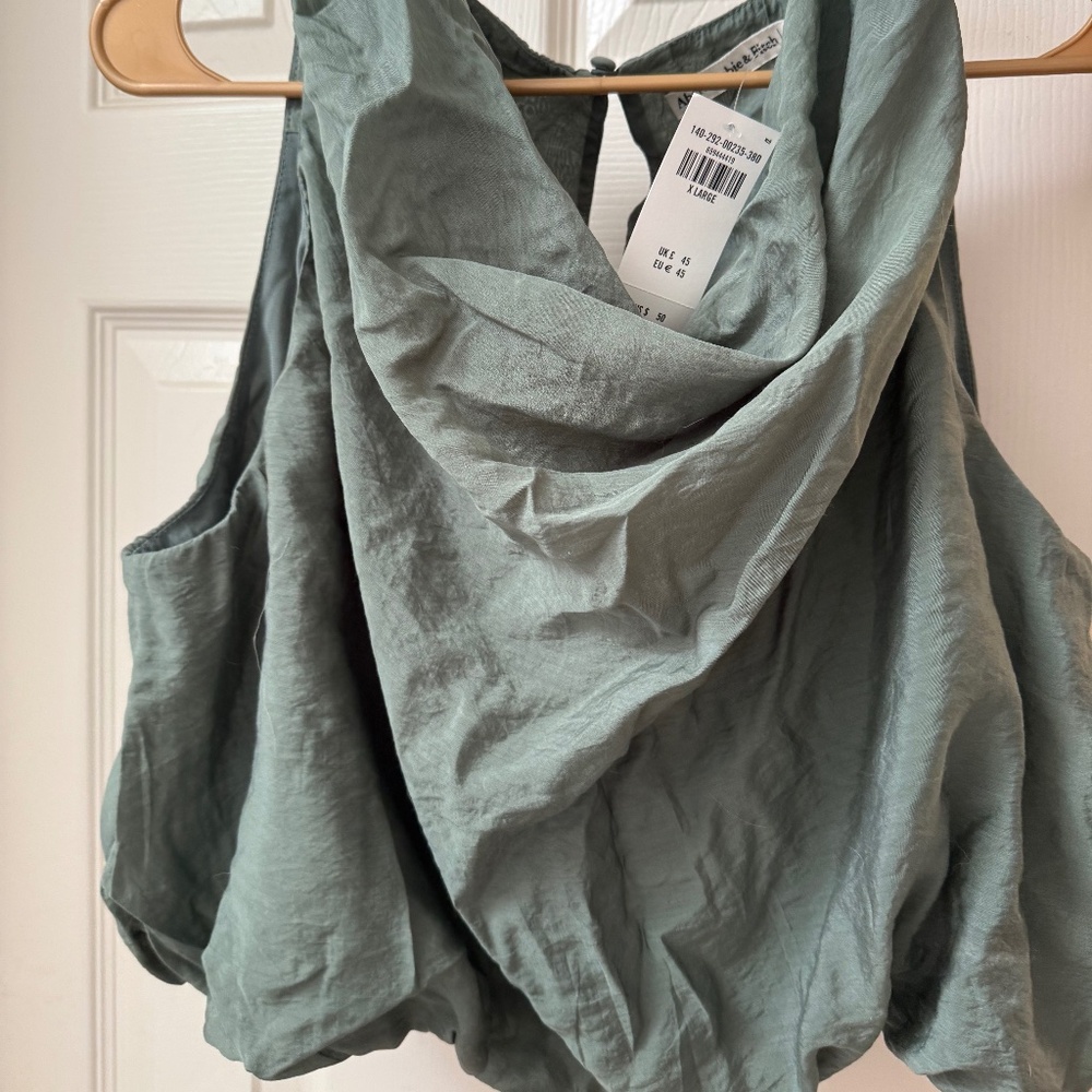 Abercrombie and Fitch Sage Green Cowl Neck Crop Top